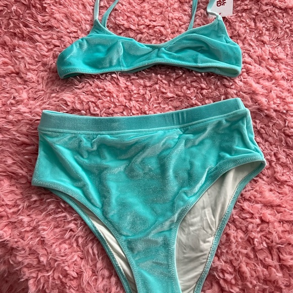 Solid & Striped Cora Velvet Bikini Set Aqua - Picture 3 of 6
